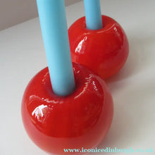 Load image into Gallery viewer, 1950s Glass Ball Candlestick, probably Swedish. Retailed by Wuidart Glass
