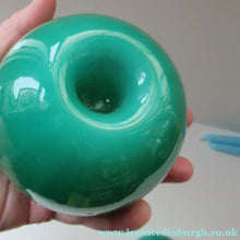 Load image into Gallery viewer, 1950s Glass Ball Candlesticks, probably Swedish. Retailed by Wuidart Glass
