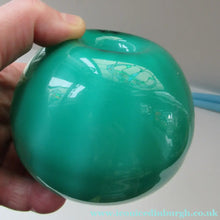 Load image into Gallery viewer, 1950s Glass Ball Candlesticks, probably Swedish. Retailed by Wuidart Glass
