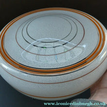 Load image into Gallery viewer, 1950s Glass Flycatcher Goldfish Bowl Hanging Light Shade Decorated with Rings
