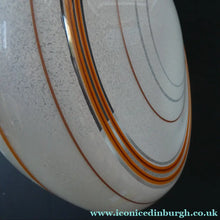 Load image into Gallery viewer, 1950s Glass Flycatcher Goldfish Bowl Hanging Light Shade Decorated with Rings
