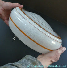 Load image into Gallery viewer, 1950s Glass Flycatcher Goldfish Bowl Hanging Light Shade Decorated with Rings
