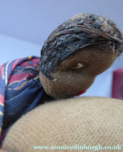 Load image into Gallery viewer, CLOTH DOLL. Vintage 1950s Native Lady Doll. Hand Made Lady Carrying a Wicker Basket and with Baby on her Back
