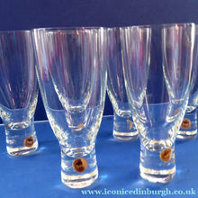 Load image into Gallery viewer, SIX LARGE 1950s HOLMEGAARD Kastrup CANADA Drinking Tumblers with Original Labels; 6 1/4 inches high
