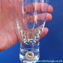 Load image into Gallery viewer, SIX LARGE 1950s HOLMEGAARD Kastrup CANADA Drinking Tumblers with Original Labels; 6 1/4 inches high

