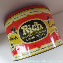 Load image into Gallery viewer, Vintage 1950s HUGE Rich Toffee &amp; Chocolate Assortment HOLLAND'S Tin
