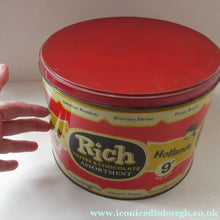 Load image into Gallery viewer, Vintage 1950s HUGE Rich Toffee &amp; Chocolate Assortment HOLLAND'S Tin
