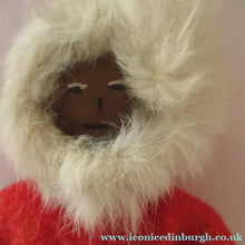 Load image into Gallery viewer, Vintage Mid Century Inuit Eskimo Doll with handmade felt clothes
