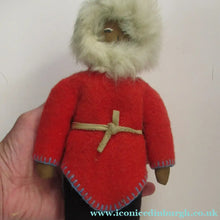 Load image into Gallery viewer, Vintage Mid Century Inuit Eskimo Doll with handmade felt clothes
