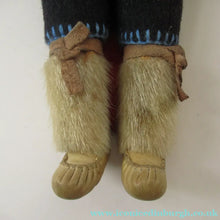 Load image into Gallery viewer, Vintage Mid Century Inuit Eskimo Doll with handmade felt clothes
