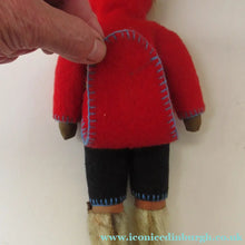 Load image into Gallery viewer, Vintage Mid Century Inuit Eskimo Doll with handmade felt clothes
