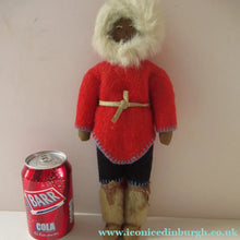Load image into Gallery viewer, Vintage Mid Century Inuit Eskimo Doll with handmade felt clothes
