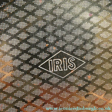 Load image into Gallery viewer, 1950s Iris POWDER COMPACT with Flowers and Mirror Finish Gold Tone Background
