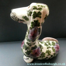 Load image into Gallery viewer, MASSIVE Mid-Century Italian Pottery Hound Dog Decorated with Hand-Painted Flowers. Height 18 inches
