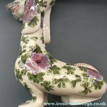Load image into Gallery viewer, MASSIVE Mid-Century Italian Pottery Hound Dog Decorated with Hand-Painted Flowers. Height 18 inches
