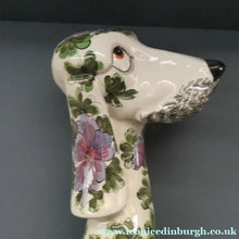 Load image into Gallery viewer, MASSIVE Mid-Century Italian Pottery Hound Dog Decorated with Hand-Painted Flowers. Height 18 inches
