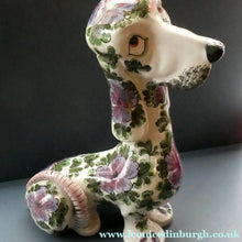 Load image into Gallery viewer, MASSIVE Mid-Century Italian Pottery Hound Dog Decorated with Hand-Painted Flowers. Height 18 inches
