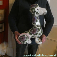 Load image into Gallery viewer, MASSIVE Mid-Century Italian Pottery Hound Dog Decorated with Hand-Painted Flowers. Height 18 inches
