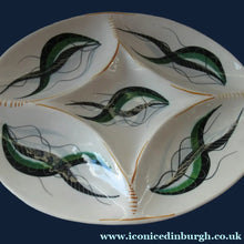 Load image into Gallery viewer, Vintage 1950s ITALIAN POTTERY Serving Platter - with Hand Painted Organic Design 
