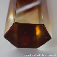 Load image into Gallery viewer, 1950s Italian Tall Sommerso Faceted Vase. Hexagonal Shape with Red Yellow &amp; Clear Glass. 8 inches - European Glass
