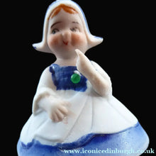 Load image into Gallery viewer, Japanese Bisque Nodder Figures of a Little Vintage DUTCH Boy and Girl. They wobble about from side to side, as if dancing!
