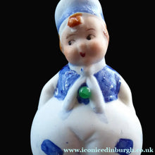 Load image into Gallery viewer, Japanese Bisque Nodder Figures of a Little Vintage DUTCH Boy and Girl. They wobble about from side to side, as if dancing!
