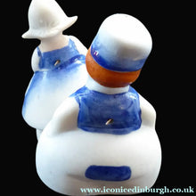 Load image into Gallery viewer, Japanese Bisque Nodder Figures of a Little Vintage DUTCH Boy and Girl. They wobble about from side to side, as if dancing!
