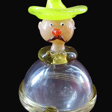 Load image into Gallery viewer, Vintage JF &amp; S CZECH Glass Decanter in the Form of a Little Mexican Gentleman Wearing a Yellow Sombrero
