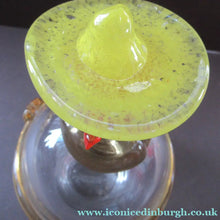 Load image into Gallery viewer, Vintage JF &amp; S CZECH Glass Decanter in the Form of a Little Mexican Gentleman Wearing a Yellow Sombrero
