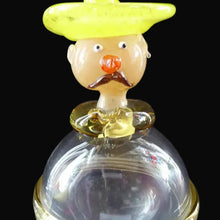 Load image into Gallery viewer, Vintage JF &amp; S CZECH Glass Decanter in the Form of a Little Mexican Gentleman Wearing a Yellow Sombrero
