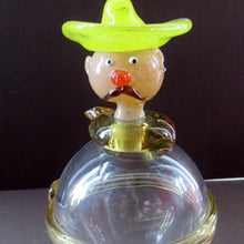 Load image into Gallery viewer, Vintage JF &amp; S CZECH Glass Decanter in the Form of a Little Mexican Gentleman Wearing a Yellow Sombrero
