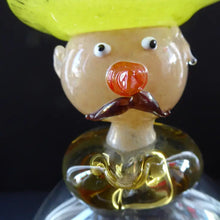 Load image into Gallery viewer, Vintage JF &amp; S CZECH Glass Decanter in the Form of a Little Mexican Gentleman Wearing a Yellow Sombrero

