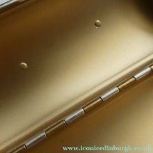 Load image into Gallery viewer,  1950s KIGU Barrel Cigarette Case or Lipstick Holder with Engine Turned Enamel Lid
