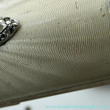 Load image into Gallery viewer,  1950s KIGU Barrel Cigarette Case or Lipstick Holder with Engine Turned Enamel Lid
