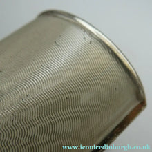 Load image into Gallery viewer,  1950s KIGU Barrel Cigarette Case or Lipstick Holder with Engine Turned Enamel Lid
