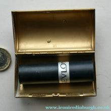 Load image into Gallery viewer, Vintage 1950s KIGU Barrel Cigarette Case or Lipstick Holder with Thistle Design
