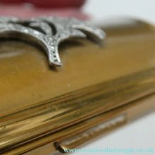 Load image into Gallery viewer, Vintage 1950s KIGU Barrel Cigarette Case or Lipstick Holder with Thistle Design
