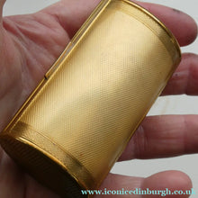 Load image into Gallery viewer, Vintage 1950s KIGU Barrel Cigarette Case or Lipstick Holder with Thistle Design
