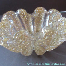 Load image into Gallery viewer, Large 1950s Barovier &amp; Toso MURANO 'Cordonato d'Oro' gold leaf glass bowl
