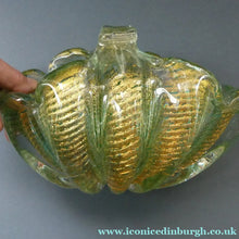Load image into Gallery viewer, Large 1950s Barovier &amp; Toso MURANO 'Cordonato d'Oro' Gold Leaf Glass Basket
