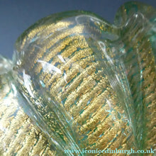 Load image into Gallery viewer, Large 1950s Barovier &amp; Toso MURANO 'Cordonato d'Oro' Gold Leaf Glass Basket
