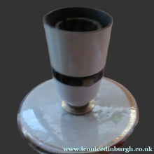 Load image into Gallery viewer, 1950s Hand Painted Italian Ceramic Table Lamp. Portrait of a Glamourous Lady
