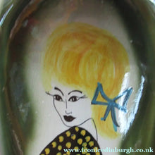 Load image into Gallery viewer, 1950s Hand Painted Italian Ceramic Table Lamp. Portrait of a Glamourous Lady
