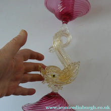 Load image into Gallery viewer, Vintage 1950s 1960s Seguso Salviati Dolphin Glass Candlestick
