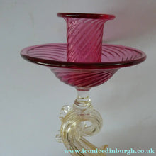 Load image into Gallery viewer, Vintage 1950s 1960s Seguso Salviati Dolphin Glass Candlestick
