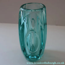 Load image into Gallery viewer, Vintage LENS or BULLET Vase (No. 914). Geometric Czech Art Glass by Rosice Glassworks, Sklo
