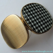 Load image into Gallery viewer, Vintage Mascot Powder Compact with Printed Dogstooth Pattern
