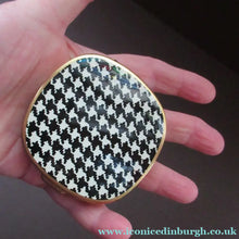 Load image into Gallery viewer, Vintage Mascot Powder Compact with Printed Dogstooth Pattern
