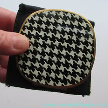 Load image into Gallery viewer, Vintage Mascot Powder Compact with Printed Dogstooth Pattern
