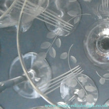 Load image into Gallery viewer, THREE SETS of Six 1950s Matching Engraved Glasses (Total 18 glasses). Decorated with Leaves and Lines Pattern;
